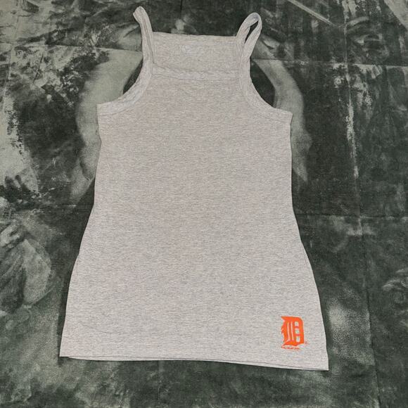G-III Apparel Detroit Tigers Tank Top Women Large Gray Cotton Stretch Sleeveless - Picture 1 of 10